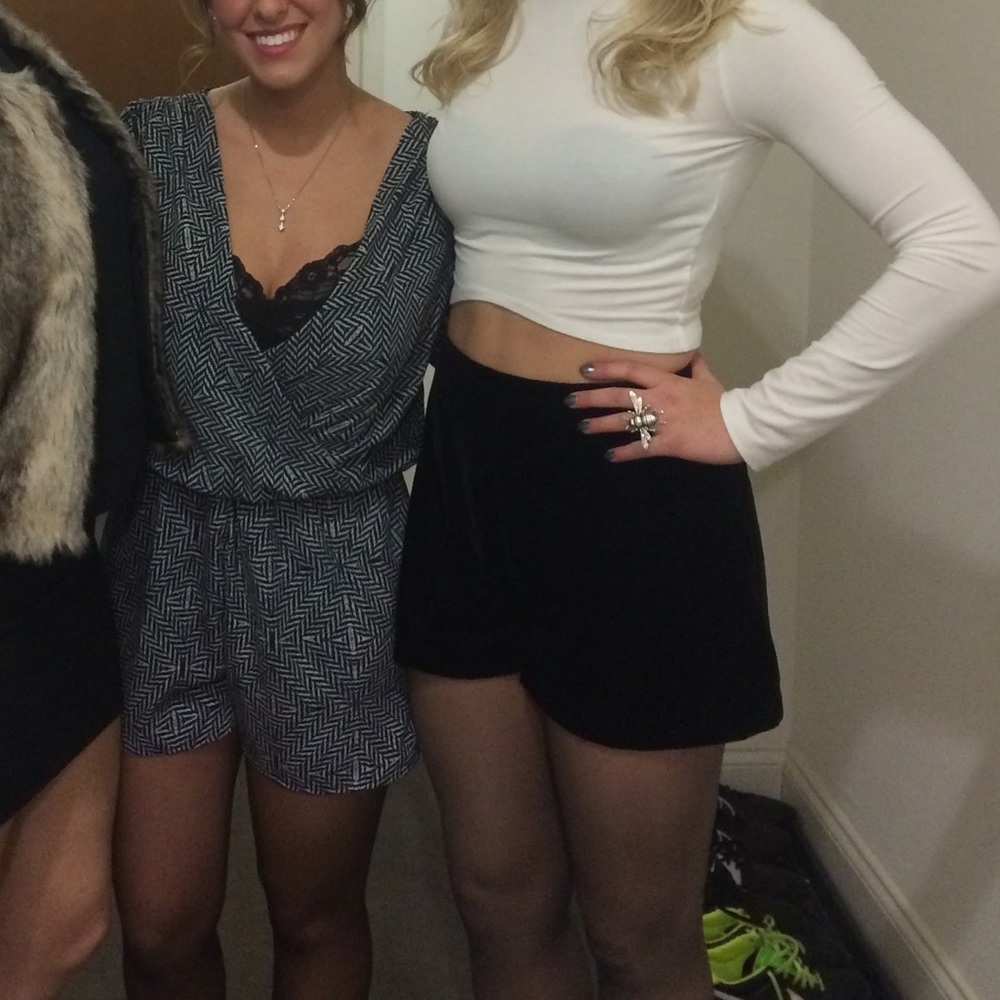 Reformation velvet black shorts